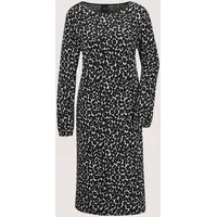 Madeleine Midikleid Leo-Print Schwarz 44