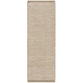 benuta pure Wollteppich Rocco Taupe 80x250 cm - Naturfaserteppich aus Wolle,