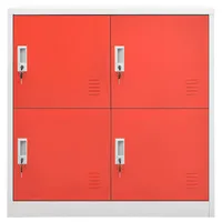VidaXL Schließfachschrank Hellgrau und Rot 90x45x92,5 cm Stahl
