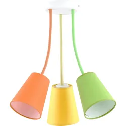 Licht-Erlebnisse Bunte Deckenlampe 3-flmg Orange Gelb Grün flexibel
