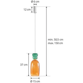 LUCANDE Fay 1-flg. 15 cm rund gelb aus Glas