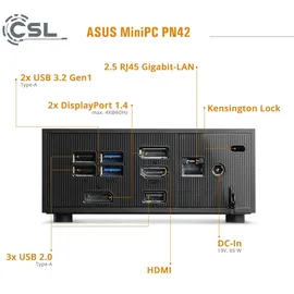 Asus PN42 N100 / 4000 GB M.2 SSD 16 GB RAM / Windo 11 Pro, Intel 4X 3400 MHz, 2000 GB SSD, Computer