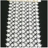 SCHÖNER LEBEN. Stoff Borte Stoff Meterware Spitzenborte Tischläufer Sterne creme 60cm, bestickt beige