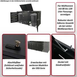 MCW Mülltonnenverkleidung E83 117 x 197 x 80 cm anthrazit