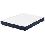 Beliani Doppelter Gel Memory Schaumstoffmatratze Weiß und Blau 160 x 200 cm Komfortabel Medium Härtegrad