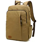 Mofut Rucksack, Canvas Rucksack Herren Business Tasche,Wasserdichter Rucksack - Braun