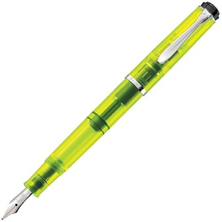 Pelikan Füllhalter Classic 205 Duo Highlighter, Neon Gelb, hochwertiger Kolbenfüller im Geschenk-Etui, 819886, 12.7 x 1.8 x 1.8 cm