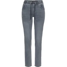 KangaROOS Jogg Pants KANGAROOS, Damen, Gr. 50, N-Gr, blau (light blau), Denim/Jeans, Obermaterial: 59% Baumwolle, 40% Polyester, 1% Elasthan, Destroyed-Effekte, figurbetont lang, Jeans Jogg Jeans Treggings, entspannte Passform, weite Beinform