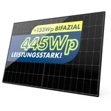 Solarpanel 445W Bifazial Glas-Glas PV-Module mit 2x2mm Glas, modernster n-Type Technology, Erweiterungs-Module für Ihre Mini-Solaranlage, Balkonkraftwerk oder DIY Komplettanlage