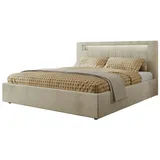 mks möbel Polsterbett mit Bettkasten - beige - Maße (cm): B: 168 H: 103