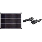 enjoy solar Poly 50W 12V Polykristallines Solarpanel Solarmodul Photovoltaikmodul ideal für Wohnmobil, Gartenhäuse, Boot& 1 Paar Solarstecker Y Verteiler 2-fach für Parallelschaltung Solarmodul