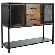 Costway Sideboard 100 x 85 x 35 cm Braun / Schwarz