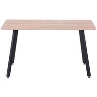 dynamic24 Esstisch, Tisch 140x80 cm Holz natur beige|schwarz