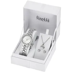 Quarzuhr FIRETTI, silber (silberfarben), Armbanduhren, Damen, Armbanduhr, Damenuhr, Glassteine, ideal auch als Geschenk