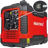 Matrix PG 2000i-USB Inverter Benzin Notstromaggregat 2000 Watt Stromerzeuger Stromgenerator mit USB Stromaggregat sehr leise, 4 Takt, 2x230V, 12V 2USB