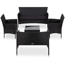 vidaXL Polyrattan Set 5-tlg. schwarz