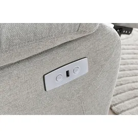 OTTO home Relaxsessel Lannilis Webstoff 97 x 100 x 92 cm Hellgrau mit Liegefunktion