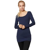 Vero Moda 10236180-Blue/Black Iris-L T-Shirt Kurzärmel Baumwolle, Elastan