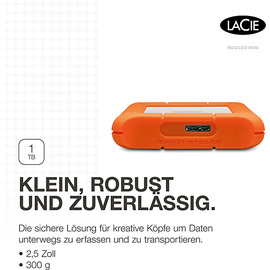 LaCie Rugged Mini 1 TB USB 3.0 silber/orange