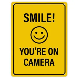 trendaffe Smile you're on camera Metallschild XL mit lachendem Gesicht