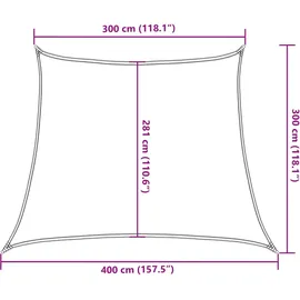 vidaXL Sonnensegel 160 g/m2 Braun 3/4x3 m HDPE
