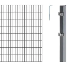 GAH Alberts Doppelstabmattenzaun Set 12 Matten 1,60 x 24 m anthrazit