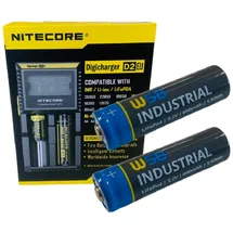 Akkuman SET Nitecore D2 Ladegerät + 2x 14500 AA Solar Akku LiFePo4 3,2V 600mAh