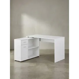 KADIMA DESIGN Eckschreibtisch mit Regal Modern DESIGN Weiß 120x107x75 cm,