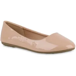 Damen Klassische Ballerinas in Beige Lack