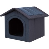 Hobbydog Hundehaus,Hundehöhle,Hundehütte, Stoff-INARI, Größe R2, Tierhaus,44cmx38cm, Abnehmbarer Dach, (Navyblau)