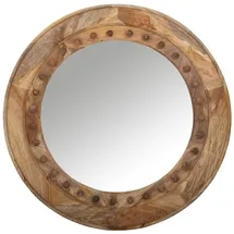 Marrakesch Orient & Mediterran Interior Wandspiegel Ablona 90cm - Skandinavischer Spiegel rund aus Holz