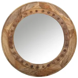 Marrakesch Orient & Mediterran Interior Wandspiegel Ablona 90cm - Skandinavischer Spiegel rund aus Holz