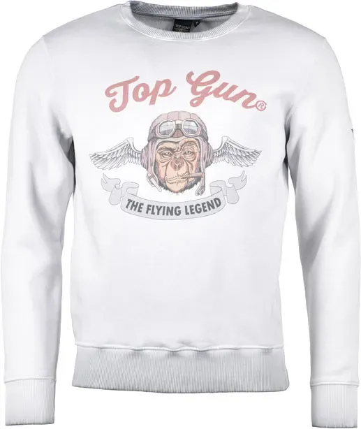 Top Gun Smoking Monkey, Sweatshirt - Gris - 3XL