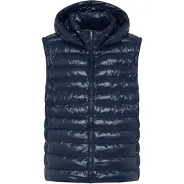 Tommy Hilfiger Curve "CRV LW PADDED SLIM VEST", Damen, Gr. 46, schwarz night navy, Steppware, Obermaterial: 100% Nylon. Futter: 100% Polyamid. Wattierung: 100% Polyester, unifarben, slim fit, Westen Steppweste, in großen Größen, mit Kapuze