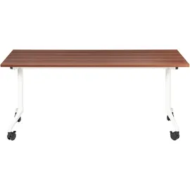 Beliani Zusammenklappbarer Schreibtisch Cavi Dunkelbraun 160 cm) 60 cm
