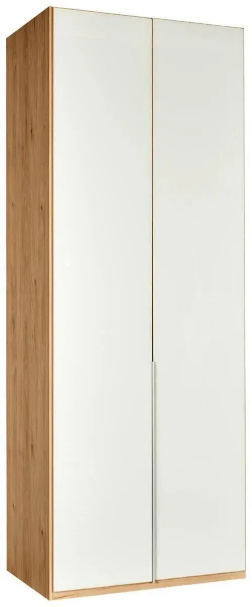 Drehtürenschrank in Weißglas