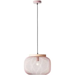 BRILLIANT Pendelleuchte "Giada", pink (pink hell, holz), Ø:39cm, Lampen, Pendelleuchte, 40 cm, E27, kürzbar, Metall/Holz, Pendelleuchte