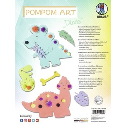 URSUS Kinder-Bastelsets Pompon Art Dinos, Bastelset Fotokarton