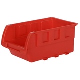 PROREGAL® Kleinteilemagazin Sichtlagerbox aus Kunststoff, Rot, BxHxT 6x8x11,5cm, 1 Stück (1 St), 1-10 Stück, Sortimentskasten, Sortimentsbox 6 cm x 8 cm x 11.5 cm