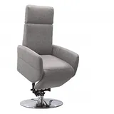 Cavadore TV-Sessel Cobra mit 2 E-Motoren und Aufstehhilfe / Elektrischer Fernsehsessel mit Fernbedienung / Relaxfunktion, Liegefunktion / bis 130 kg / M: 71 x 110 x 82 / Lederoptik Hellgrau