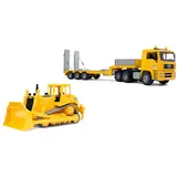 Bruder MAN TGA Tieflader mit Cat Bulldozer 01628