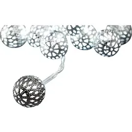 Konstsmide LED Lichterkette Metallbälle 1 m Kaltweiß