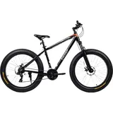 Fahrrad Fatbike Adventurer 26 Zoll mit 19 Zoll Rahmengröße und Scheibenbremsen - Schwarz