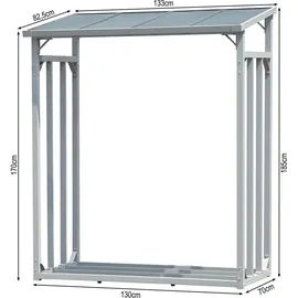 Quick Star Kaminholzregal Aluminium 130 x 70 x 185 cm 2 Stück Grau/Schwarz