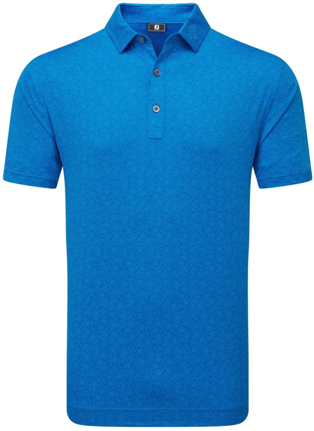 FootJoy Painted Floral Lisle Herrenpoloshirt - Cobalt / M