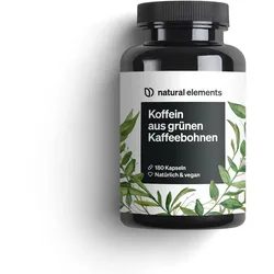 natural elements Koffein Kapseln – 200mg natürliches Koffein/Kapsel 180 50 g