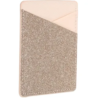 sourcing map Telefon Karte Halterung Stick Rückseite von Telefon PU Leder Brieftasche Tasche Kreditkarte ID Gehäuse Beutel Hülsen Kleber Aufkleber Bling Rosa für Meist Smartphone