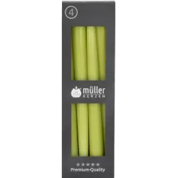 Müller Kerzen Spitzkerzen, maigrün 2022502576 , 1 Packung = 4 Stück, (Ø x H): 22 x 245 mm