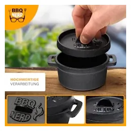 bbq-nerd Dutch Oven Mini 11 x 5 cm Gusseisen schwarz