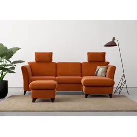 Home Affaire Ecksofa HOME AFFAIRE "Trelleborg L-Form", rosa (kupfer), B:249cm H:86cm T:162cm, 95% Polyester, 5% Polyamid, Sofas, Ecksofa, wahlweise mit Bettfunktion und Bettkasten, inkl. Federkern-Polsterung